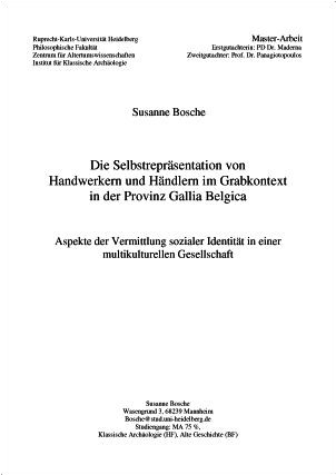Cover: Die Selbstrepräsentation von Handwerkern und Händlern im Grabkontext in der Provinz Gallia Belgica